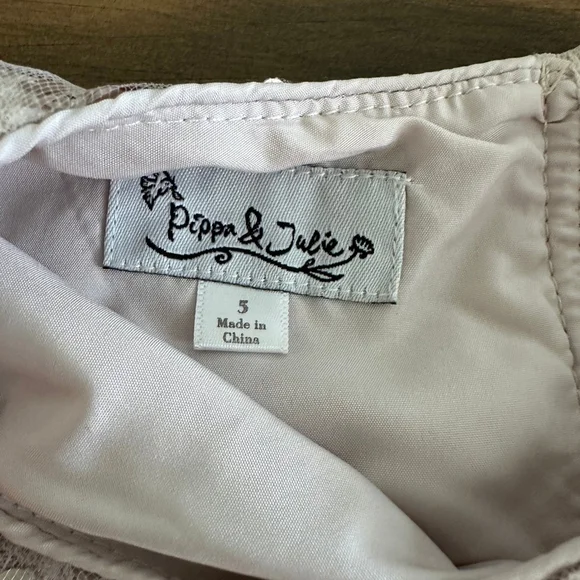 Kids Pippa & Julie Dress Size 5 Silver Pink Sequin Tulle Girls Party Dress - Picture 2 of 5